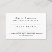 Tagesbetreuer mit Foto des Inhabers Visitenkarte (Rückseite)
