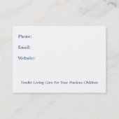 Tagesbetreuung-Anbieter: Foto der Lehm-Babys: Visitenkarte (Rückseite)