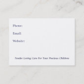 Tagesbetreuung-Anbieter: Foto der Lehm-Babys: Visitenkarte (Rückseite)