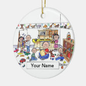 Tagesbetreuung-Arbeitskraft - Mann Keramikornament (Links)