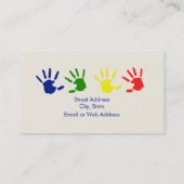 Tagesbetreuung / Babysitter-Handdrucke Visitenkart Visitenkarte (Rückseite)