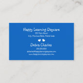 Tagesbetreuung, Kinder, farbenfroh Visitenkarte (Rückseite)