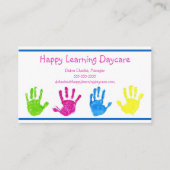 Tagesbetreuung, Kinder, farbenfroh Visitenkarte (Vorderseite)