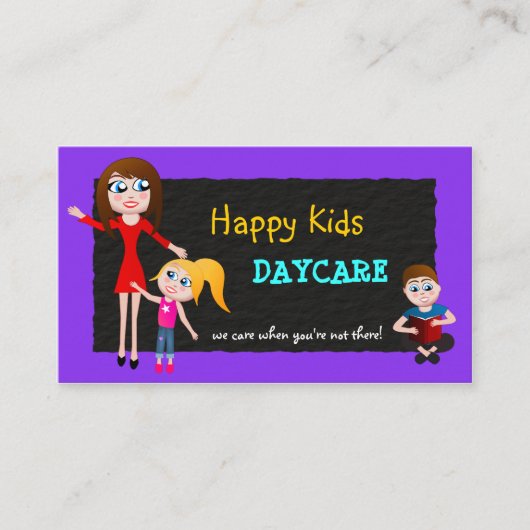 Tagesbetreuung, Kinderbetreuung, Babysitter-Visite Visitenkarte (Vorderseite)