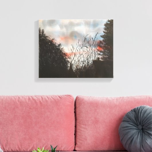 TAGESBREAK, WASSERFARBE LEINWANDDRUCK (Insitu (Wohnzimmer))