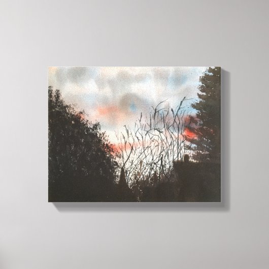 TAGESBREAK, WASSERFARBE LEINWANDDRUCK (Vorderseite)