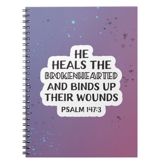 Tageschrift Psalm 147:3 Notizblock (Vorderseite)