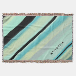Tagesdecke mit individuellem Namen Türkis Schwarz Decke