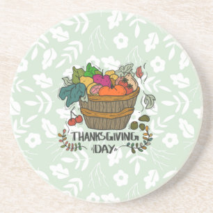 Tagesdesign für Vintage Erntedank Getränkeuntersetzer