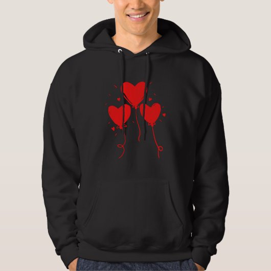 Tagesdesign niedliches rotes Herz Hoodie (Vorderseite)