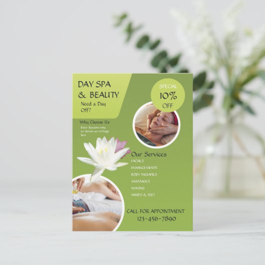 Tagesgeschäft WELLNESS-CENTER Postkarte (Stehend Vorderseite)