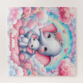 Tagesgeschenk der personalisierten Mutter mit Elef Puzzle (Horizontal)