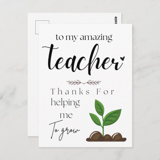 Tagesgeschenk für Lehrer Postkarte (Vorne/Hinten)