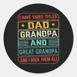 Tagesgeschenk von Grandkids Vater Opa Großer Opa Runder Aufkleber