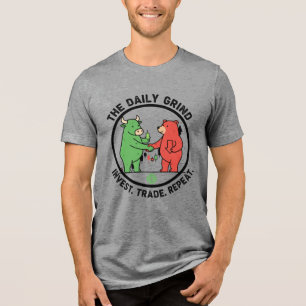 Tageshektik-Börsen-Bull-Bär-Handel-Shirt Tri-Blend Shirt