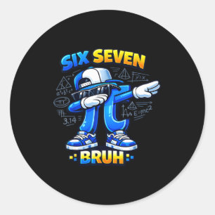 Tageshemd 67 bruh Meme Tee lustige Mathe Runder Aufkleber