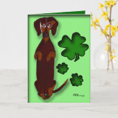 Tageskarte Dackel-Sidney St Patrick Karte (Gelbe Blume)