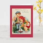 Tageskarte der Vintagen Mutter Karte (Gelbe Blume)