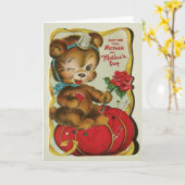 Tageskarte der Vintagen Nähbärmutter Karte (Gelbe Blume)