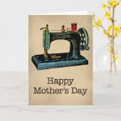 Tageskarte der Vintagen Nähmaschine Karte (Gelbe Blume)