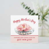 Tageskarte der weichen rosa Peony Mother Karte (Stehend Vorderseite)