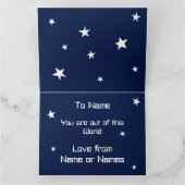 Tageskarte des Astronauten für die cosmische Mutte Karte (Innenseite)