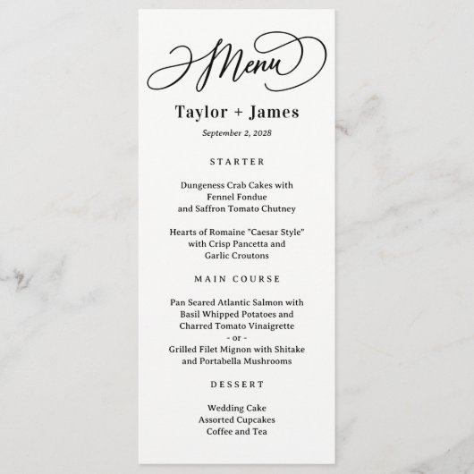 Tageskarte für FARBEN Hochzeitmenü Programm (Vorderseite)