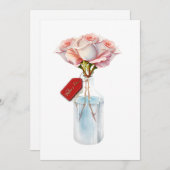 Tageskarte für florale Rose Feiertagskarte (Vorne/Hinten)