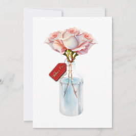 Tageskarte für florale Rose Feiertagskarte