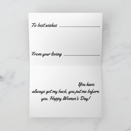 Tageskarte für Frauen Karte (Innenseite)