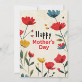 Tageskarte für handdruckte festliche Mütter Einladung (Vorderseite)