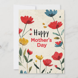 Tageskarte für handdruckte festliche Mütter Einladung