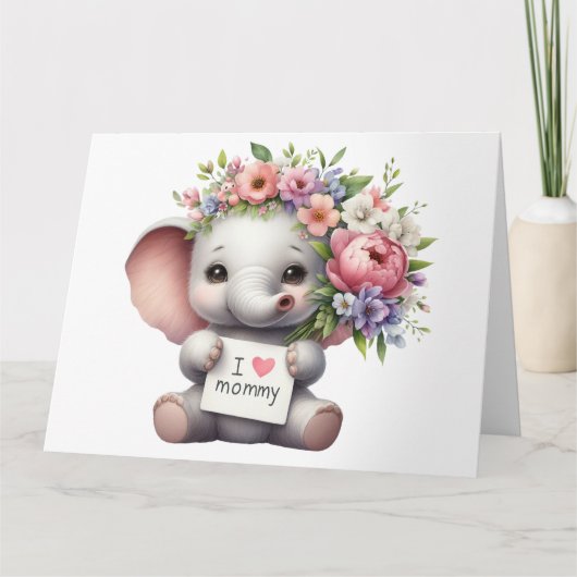 Tageskarte für hübsche Elefantenmütter Karte (Vorderseite)