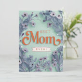 Tageskarte für lebendige Blumenmütter Einladung (Stehend Vorderseite)