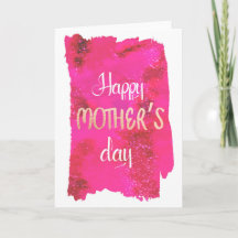 Tageskarte für Mütter mit heißen rosa Aquarellfarb