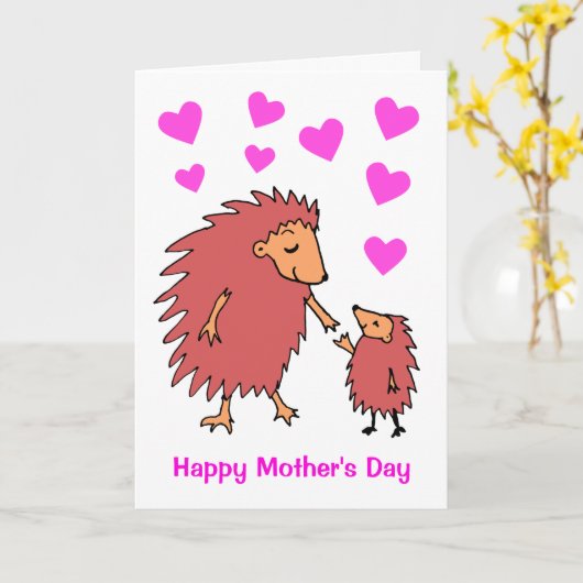 Tageskarte für niedliche Igel Karte (Gelbe Blume)