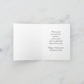 Tageskarte für Verwaltungspersonal — Rose Dankeskarte (Innenseite)