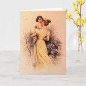 Tageskarte für viktorianische Mutter und Kind Karte (Gelbe Blume)