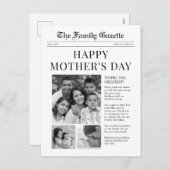 Tageskarte für Zeitung Happy Mütter Feiertagspostkarte (Vorne/Hinten)