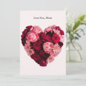 Tageskarte Herzförmige Bouquet-Mütter Einladung (Stehend Vorderseite)