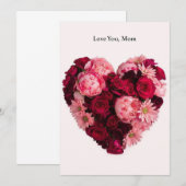 Tageskarte Herzförmige Bouquet-Mütter Einladung (Vorne/Hinten)