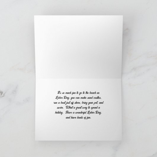 Tageskarte mit Strand & Boote Dankeskarte (Innenseite)