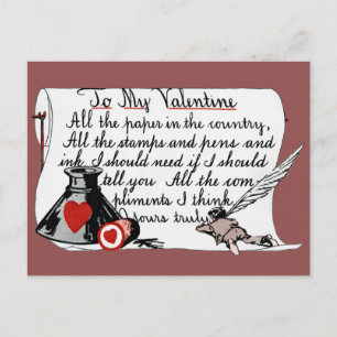 TAGESKARTE Vintag VALENTINE Feiertagspostkarte