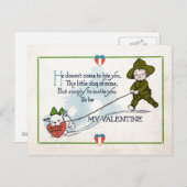 TAGESKARTE Vintag VALENTINE Feiertagspostkarte (Vorne/Hinten)