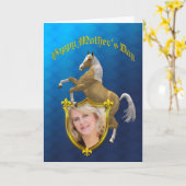 Tageskarte von Foto Mutter mit Aufzuchtpferd Karte (Gelbe Blume)