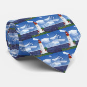 Tagesleuchtturm mit Meerblick-Malerei Krawatte (Gerollt)