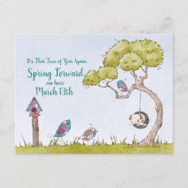 Tageslicht spart Zeit, ändert Spaß Postkarte