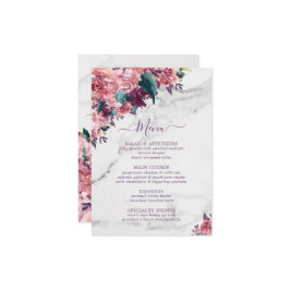 Tagesmenü der Mütter aus Vintag rosa floralem Marm Menükarte