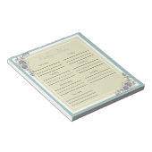 Tagesmenüplaner für Sonnenblumen Notizblock (angewinkelt)