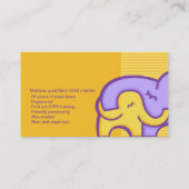 Tagesmutterbaby-Modell-/-betreuer-Visitenkarten Visitenkarte (Rückseite)